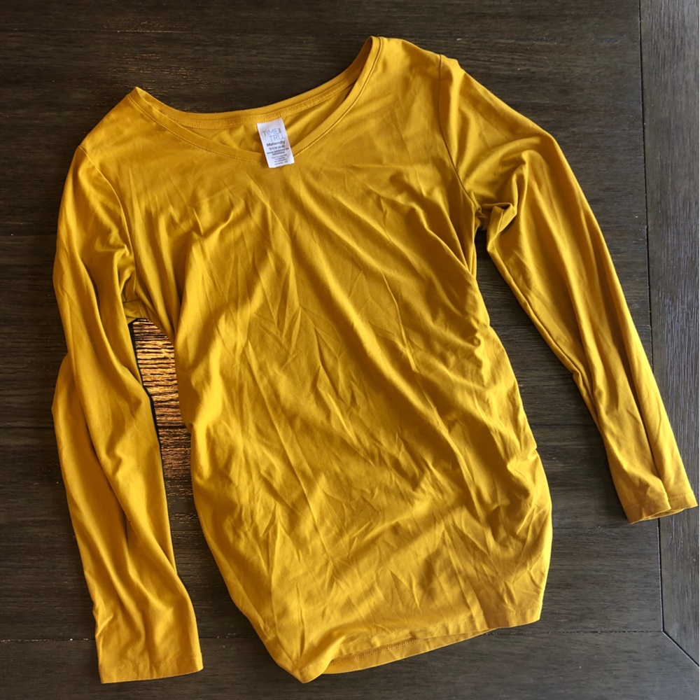 Long-Sleeved Ochre Maternity Top “Time & Tru”